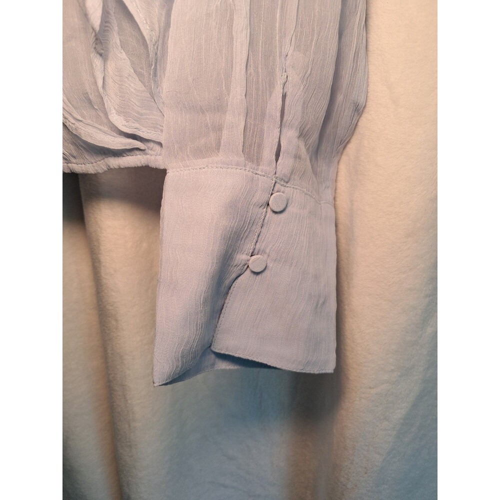 NWT J.Crew Size 10 Ruffle-Front Top in Crinkle Cupro Light SMALL MARK TO BACK - Picture 7 of 12